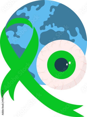 World glaucoma day illustration. Eye care, sight healtcare vector isolated.