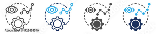 vision icon set multiple concept