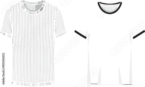 White Striped Shirt with Black Shorts and Sneakers