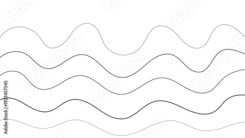 Abstract wave element for design. Digital frequency track equalizer. Stylized line art background. Vector illustration.  Undulate Grey Wave Swirl, frequency sound wave, twisted curve lines 