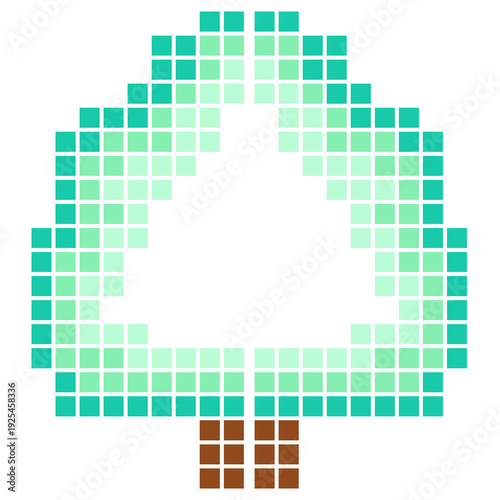 Pastel Pixel Tree Mosaic 