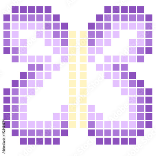 Pastel Pixel Butterfly Icon Mosaic 