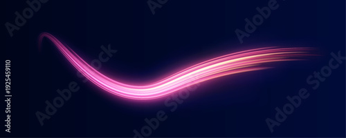 Neon pink waves flow across a dark abstract background. Twisting luminous trails create a sense of motion. Sparkling particles add magical energy. 