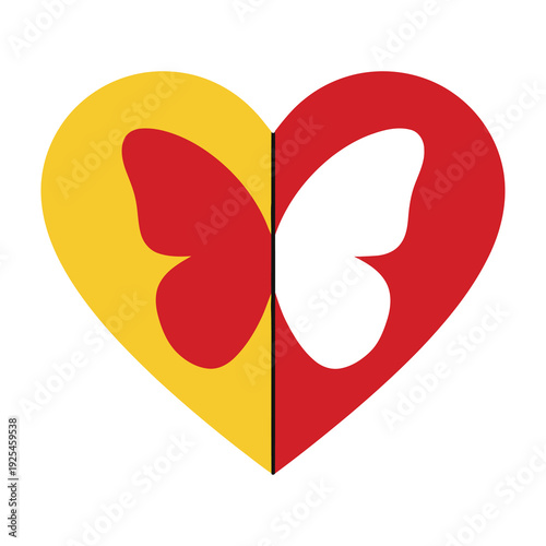 Heart with butterfly wings symbol love freedom heartbreak