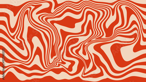 Groovy retro 70s wavy background. Abstract psychedelic marble pattern banner. Vector illustration 