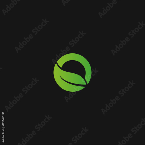Letter O leaf logo icon flat vector design