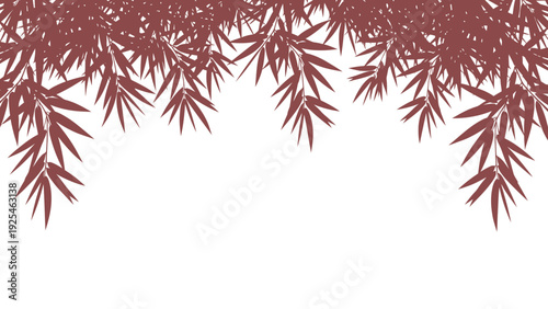 Crimson Autumn Leaves Hanging Over White Space.