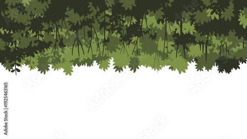 Dense green forest canopy full of leaves.