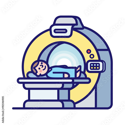 Patient lying in MRI machine for medical scan, healthcare concept