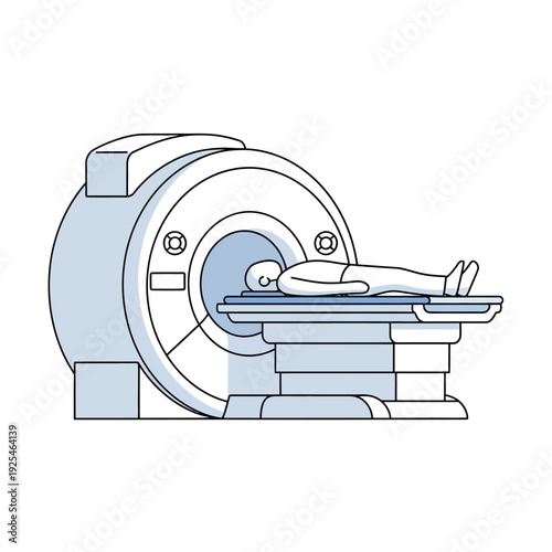Patient lying inside MRI scanner for medical imaging and diagnosis