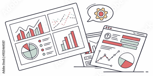 Analytical dashboards and performance metrics displayed on printed sheets