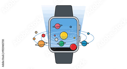Smartwatch with Solar System Display.