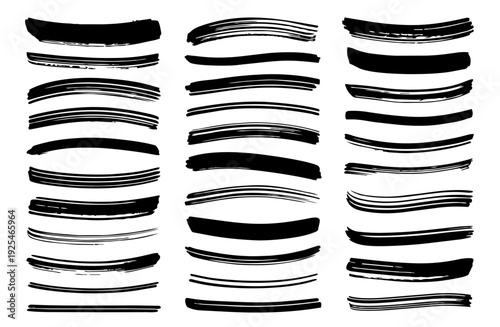 hand drawn doodle vector set of slightly curved straight strokes in sketchy line style isolated on white background