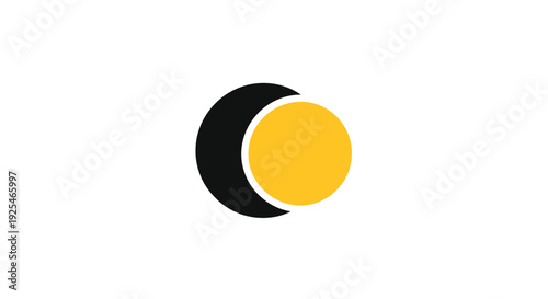 Partial Solar Eclipse Icon Illustration.