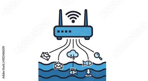 Wireless Router Connecting Devices to Internet.
