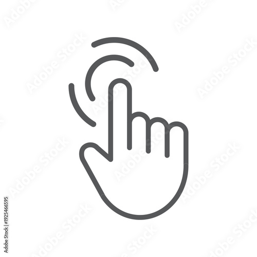 Clicking finger icon, hand pointer on white background vector.