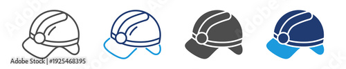 hard hat icon set multiple style