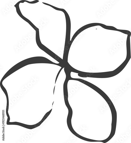 Modern quirky floral decorative element suitable for invitations, branding and creative design projects.