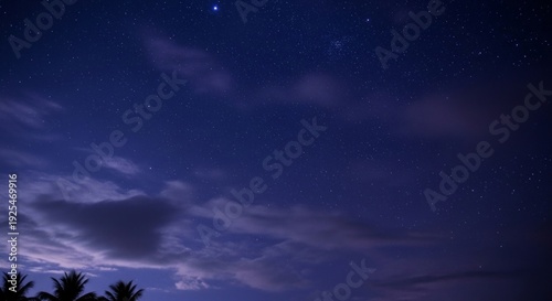 Night sky with stars and clouds
