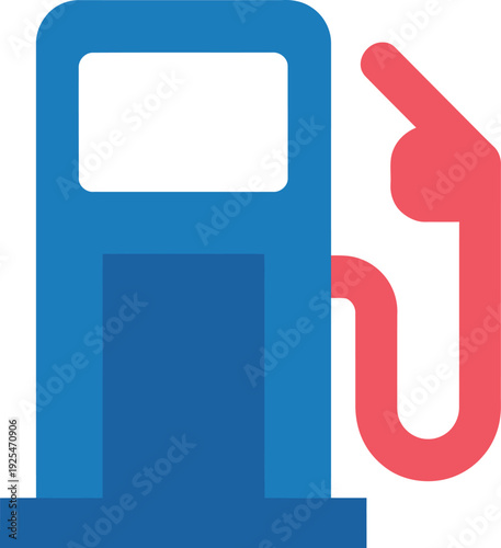 A blue gas pump icon with a red arrow pointing to it