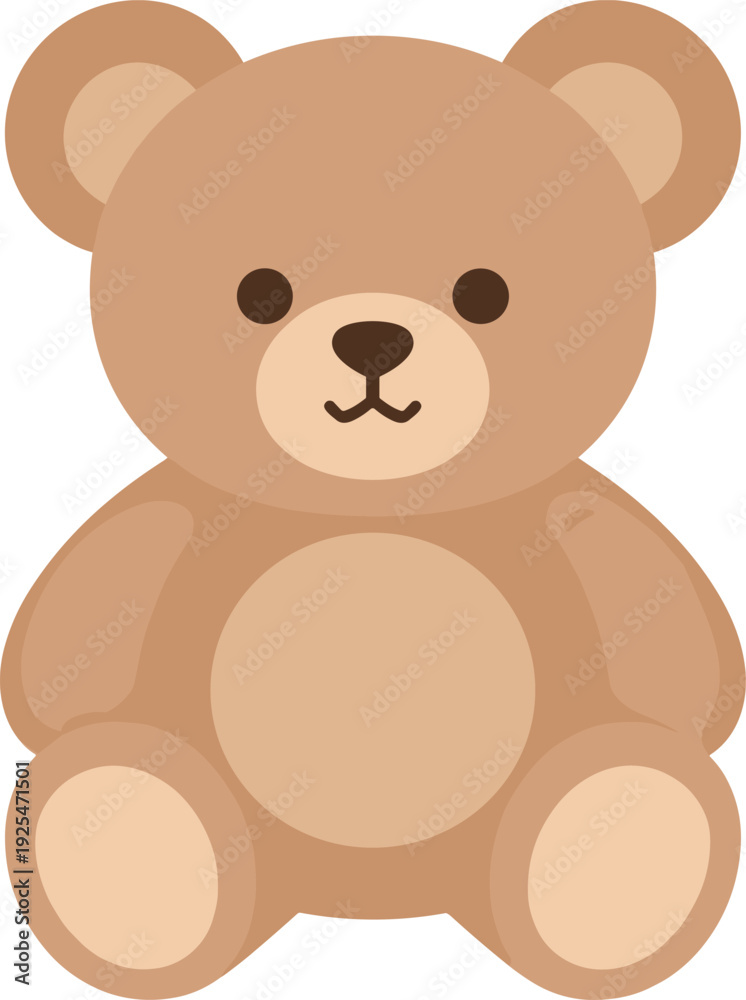 Fototapeta premium Adorable teddy bear sitting upright with a sweet expression on its face