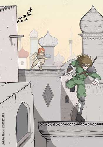 Escape scene illustration