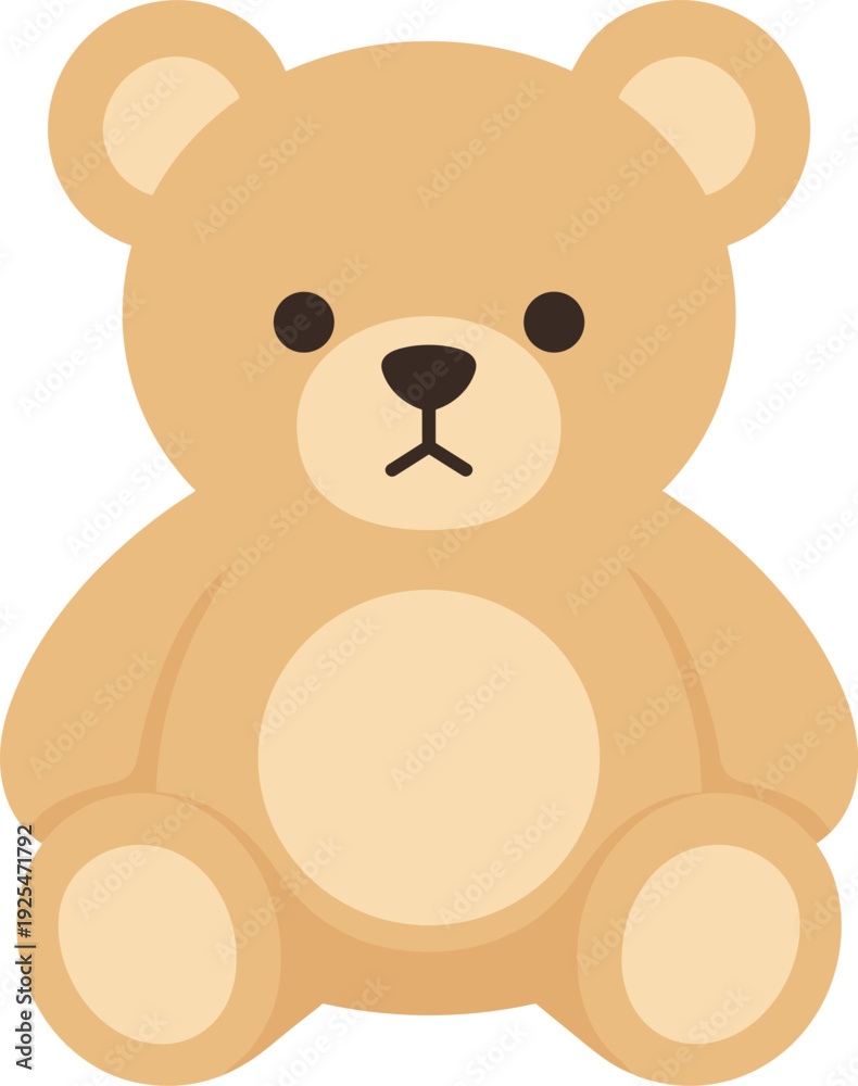 Fototapeta premium Cute teddy bear illustration with simple design, perfect for any kids related designs
