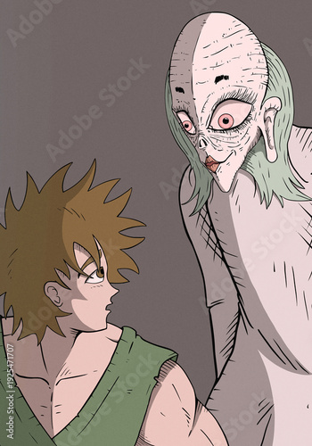 Mystery fantasy old woman