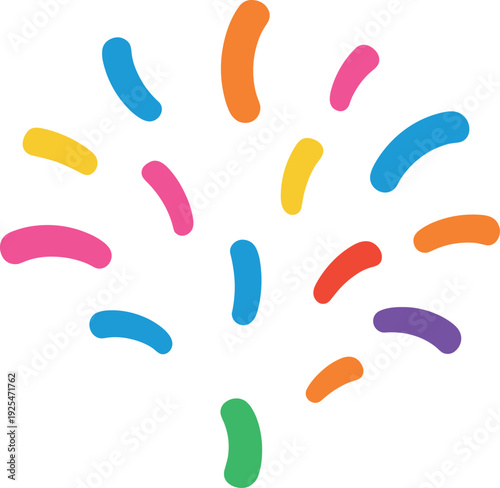 Bright and cheerful bursts of colorful sprinkles on white background for festive celebrations
