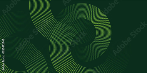 Dark green abstract background with diagonal rounded lines. Geometric stripe line art design. Simple geometric pattern.