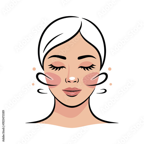 A woman enjoying a facial massage with closed eyes