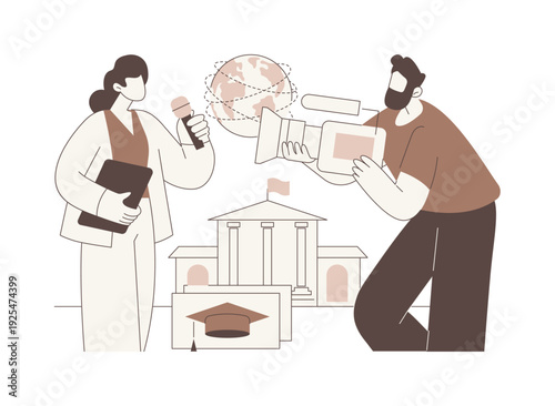 Mass media isolated cartoon vector illustrations.