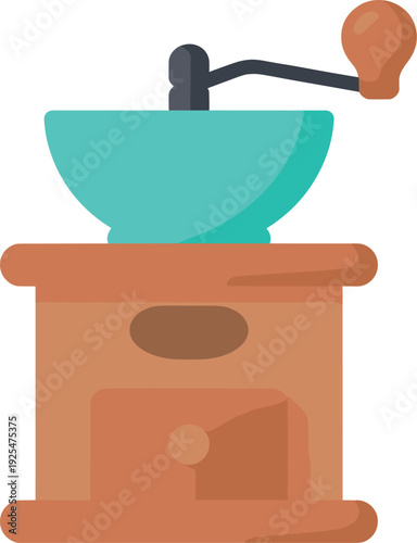 Antique coffee grinder standing ready for making flavorful coffee