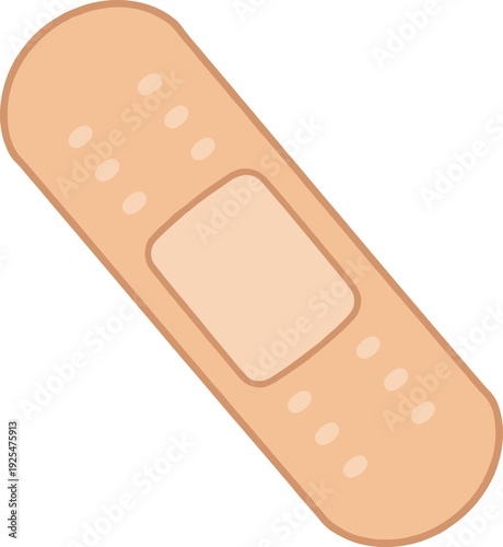 Beige adhesive bandage with small pores is shown on a white background