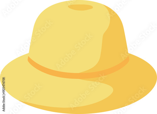 Illustration of a light yellow sun hat for sun protection and fashion