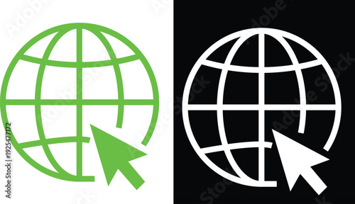 global icon with cursor pointer