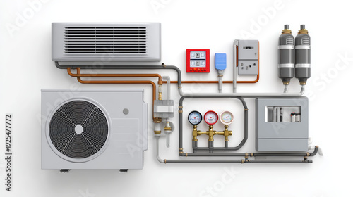 transparent graphic resource for hvac system on white background