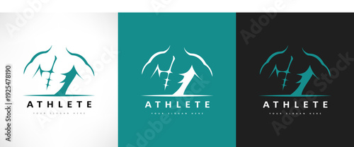 Torso athlete logo vector. Gym design