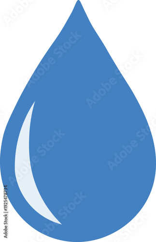 blue water drop icon with light reflection