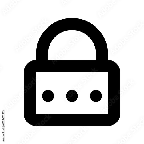 Padlock with PIN Code Linear Vector Icon for Data Security. Cyber Protection Symbol. 24 x 24 px pixel perfect, editable stroke.
