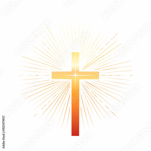 Religious Candle Icon with Christian Cross, Symbolizing Faith, Hope, and Peaceful Remembrance