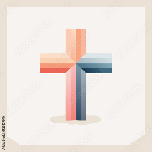 Religious Candle Icon with Christian Cross, Symbolizing Faith, Hope, and Peaceful Remembrance
