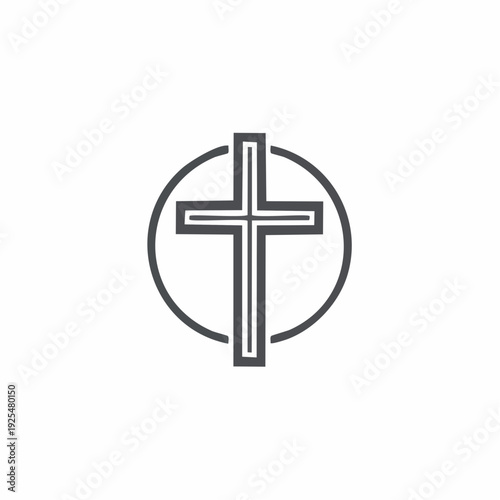 Religious Candle Icon with Christian Cross, Symbolizing Faith, Hope, and Peaceful Remembrance