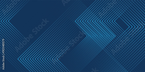 Abstract dark futuristic technology banner background. Glowing pink and blue arrow lines graphic design. Modern geometric lines pattern. vector background