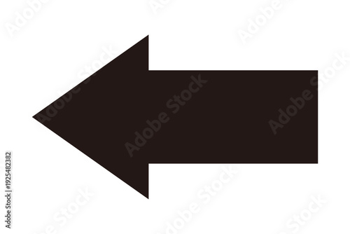 左向きシンプルデザインの黒色矢印アイコン素材