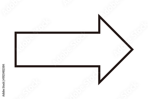 右向きシンプルデザインの白い矢印アイコン素材