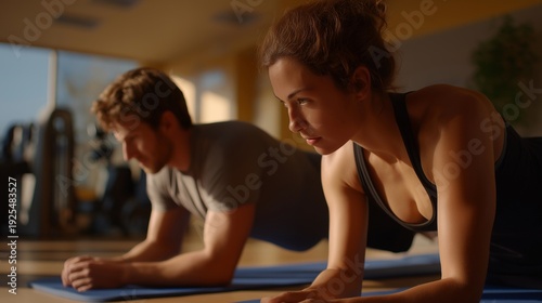 Wallpaper Mural A fitness center showcasing disinfection efforts post-workout, where staff are cleaning equipment and mats to ensure the health and safety of members in a shared exercise environment. cinematic Torontodigital.ca