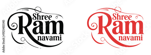 Shree Ram Navami Logo Design Vector on a White Background