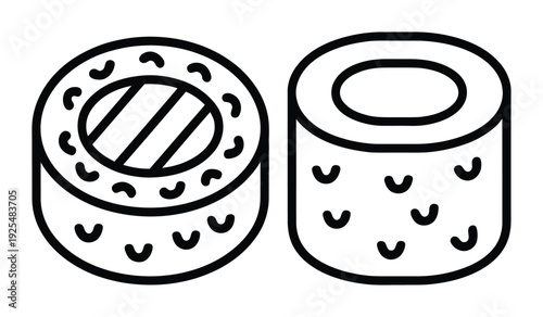 Simple Line of Two Sushi Rolls