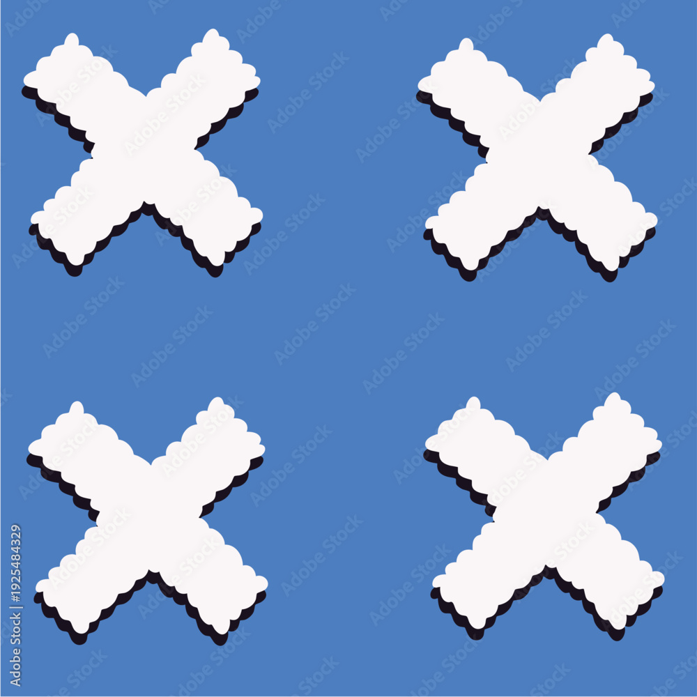 Obraz premium Blue Cross Seamless Pattern Background